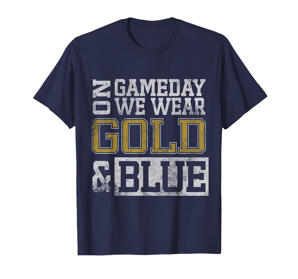 Blue Gold Game Day Group School Tournament T-Shirt - Trendy Graphic Unisex