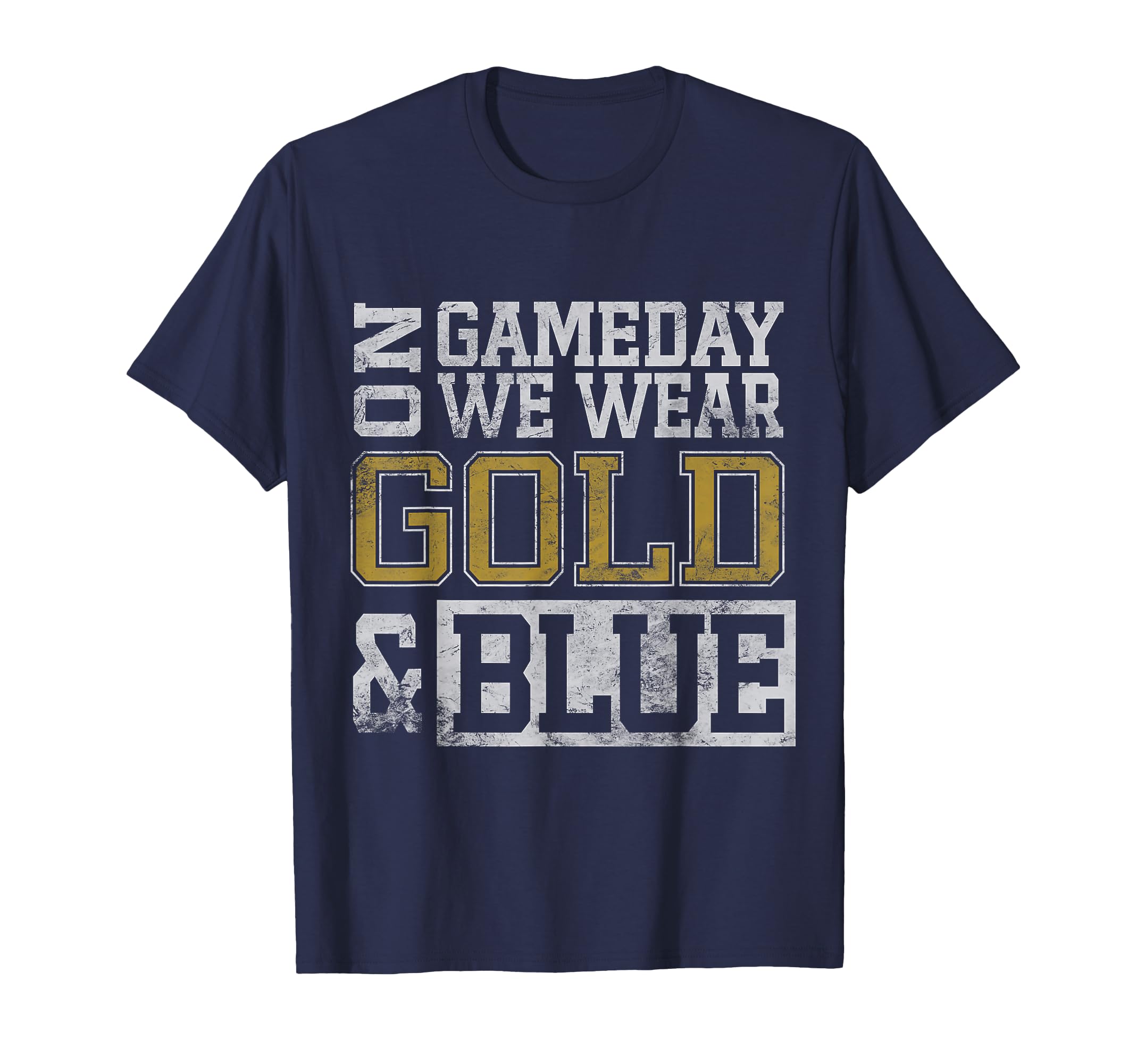 Blue Gold Game Day Group School Tournament T-Shirt - Trendy Graphic Unisex