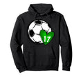 Womens Custom Soccer Mom Number 17 Heart Hoodie - Minimalist Print Unisex