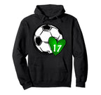 Womens Custom Soccer Mom Number 17 Heart Hoodie - Minimalist Print Unisex