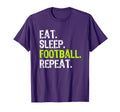 Eat Sleep Football Repeat Player Funny T-Shirt - Graphic Print for Adults