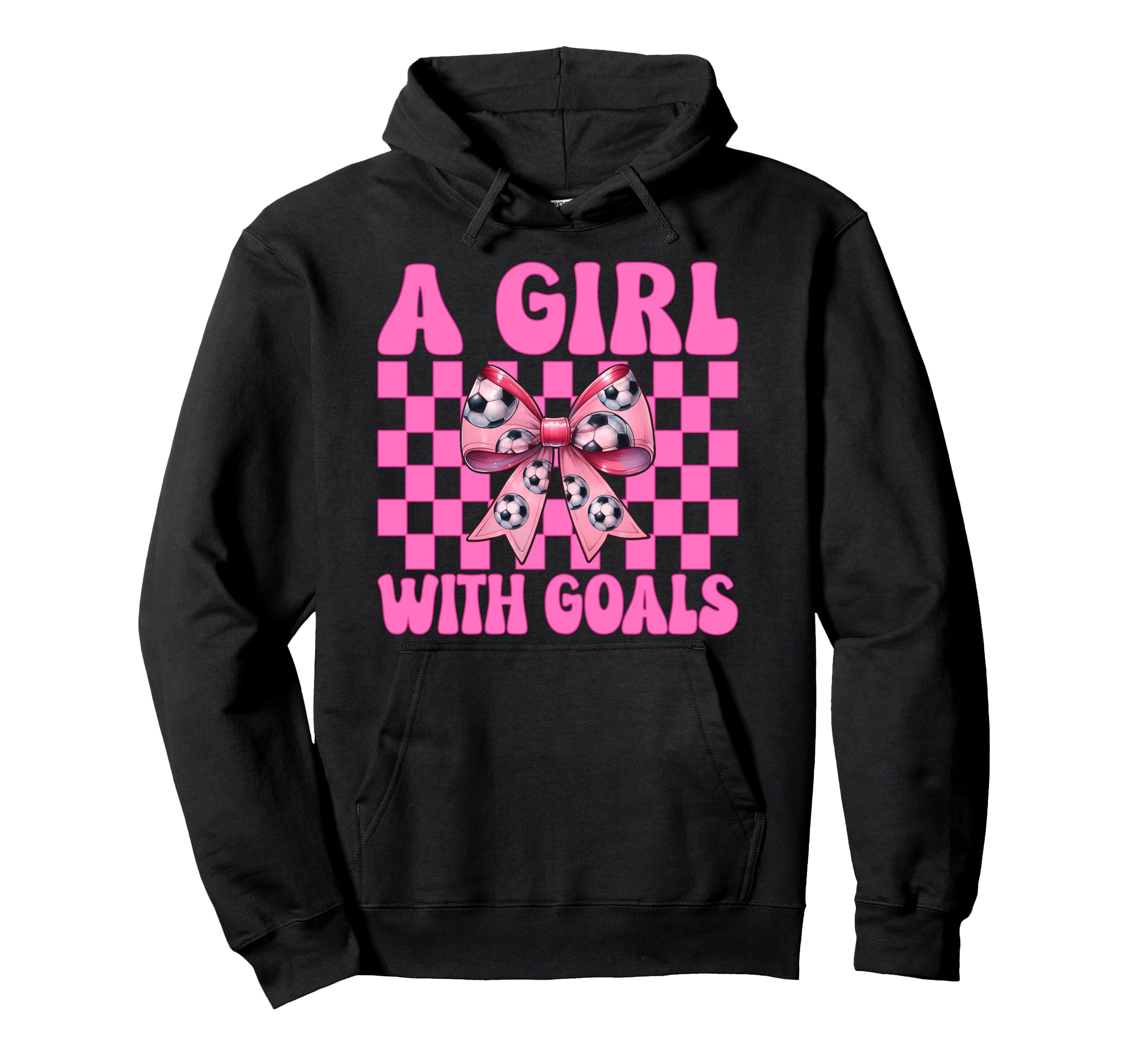 Be Goals Soccer Coquette Bow Hoodie - Graphic Print Men Women