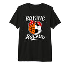Raising Ballers Soccer T-Shirt - Casual Everyday Wear for Adults