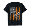 Skeleton Playing Soccer Usa Flag T-Shirt - Streetwear Style Men Women