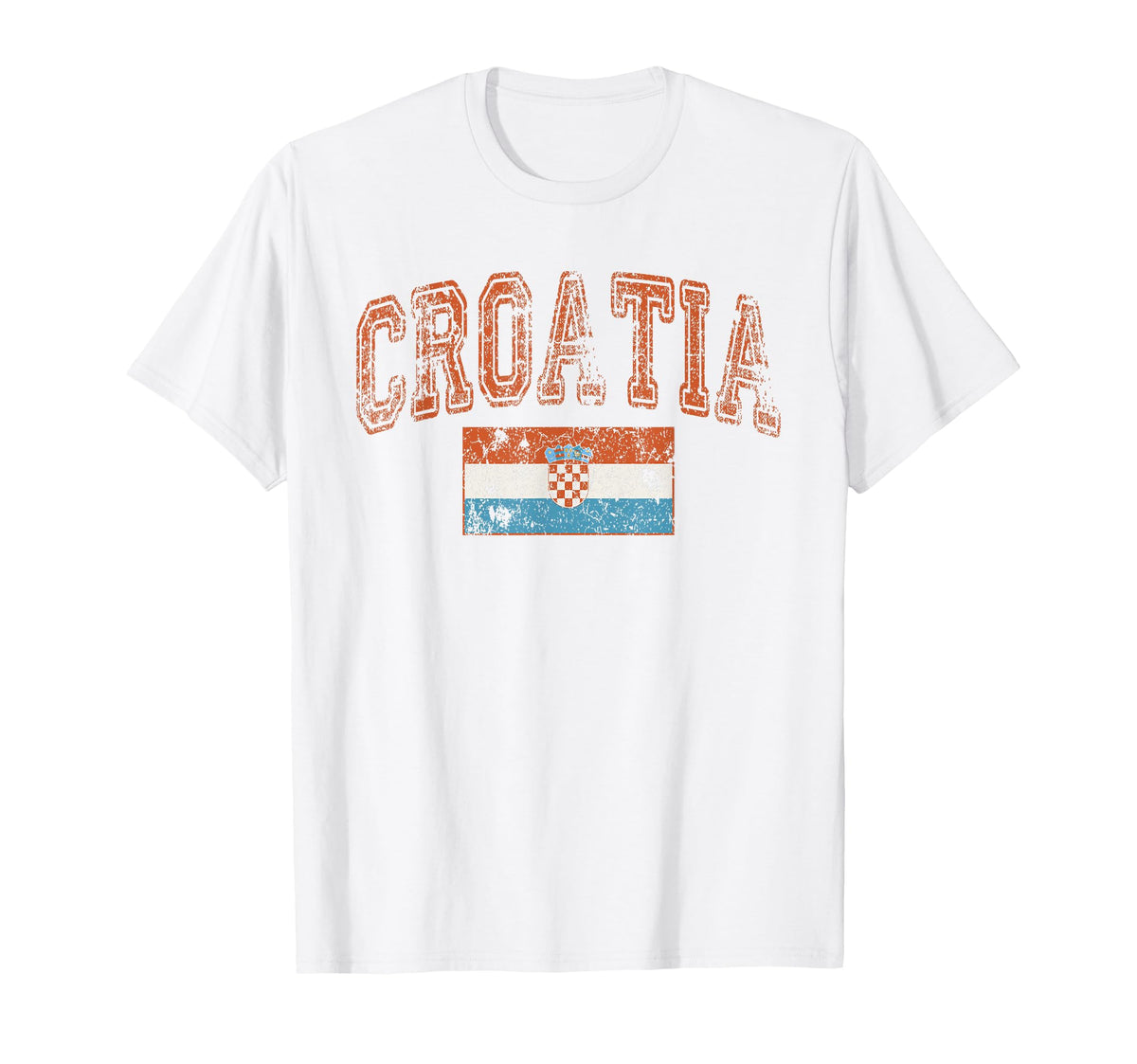 Threadrock Faded Croatia Flag T-Shirt - Streetwear Style for Adults