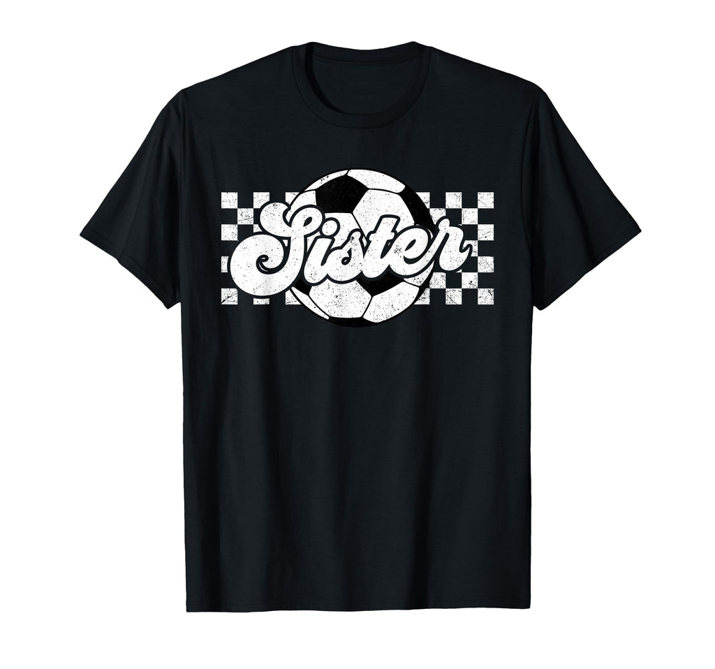 Soccer Sister Little Family Mothers T-Shirt - Novelty Apparel for Adults