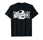 Soccer Sister Little Family Mothers T-Shirt - Novelty Apparel for Adults