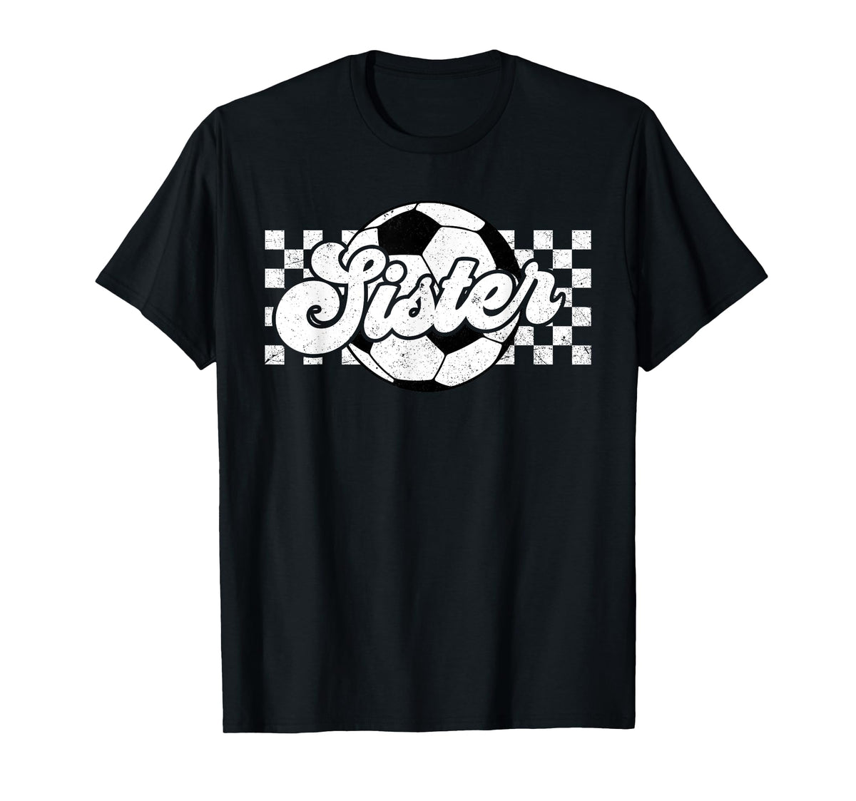 Soccer Sister Little Family Mothers T-Shirt - Novelty Apparel for Adults