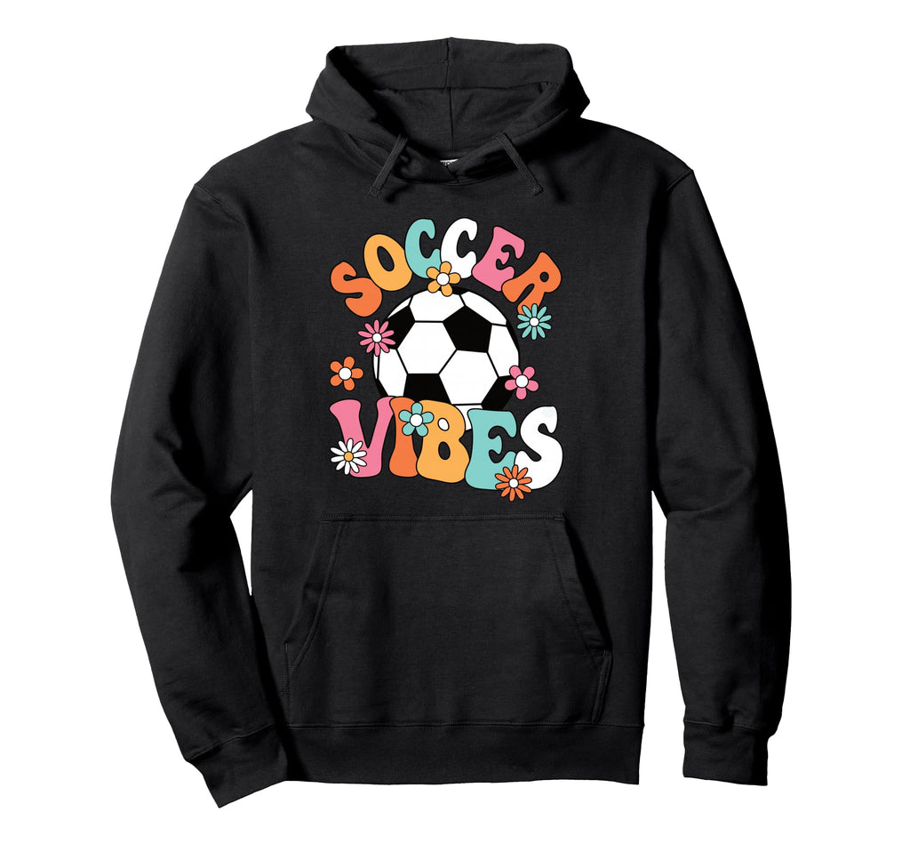 Soccer Vibes Soccer Player Groovy Hoodie - Fun Novelty Design for Adults