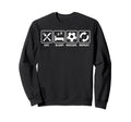 Eat Sleep Soccer Repet Goalie Sweatshirt - Casual Everyday Wear Men Women