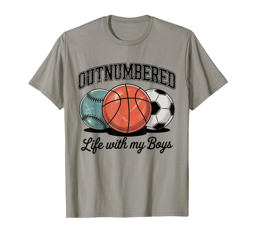 Outnumbered Life My Sports Mom T-Shirt - Trendy Graphic for Adults