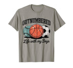 Outnumbered Life My Sports Mom T-Shirt - Trendy Graphic for Adults