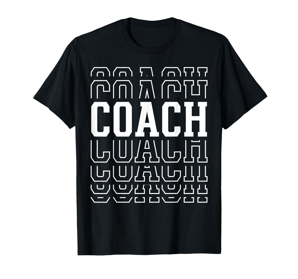 Coach Funny Layered Text Coaching T-Shirt - Novelty Apparel Unisex