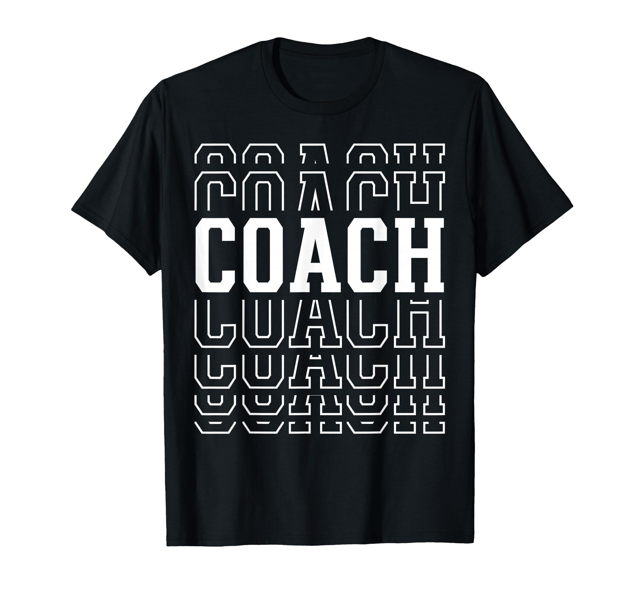 Coach Funny Layered Text Coaching T-Shirt - Novelty Apparel Unisex