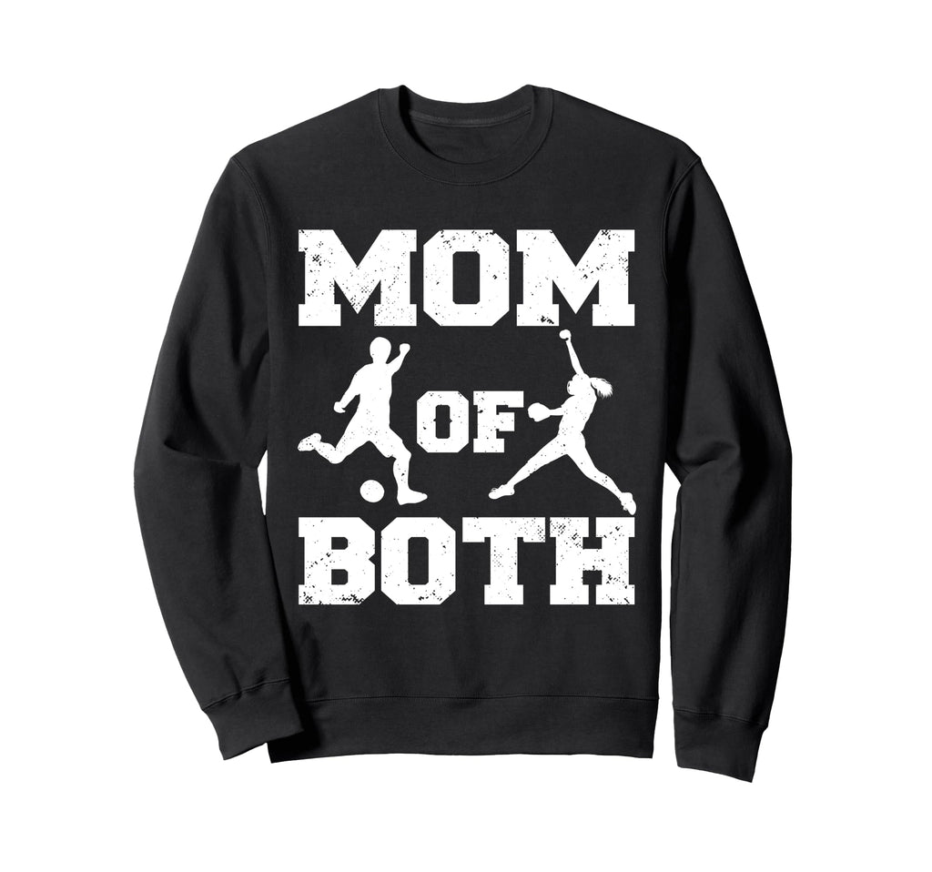 Mom Both Funny Soccer Softball Mom Sweatshirt - Graphic Print for Adults