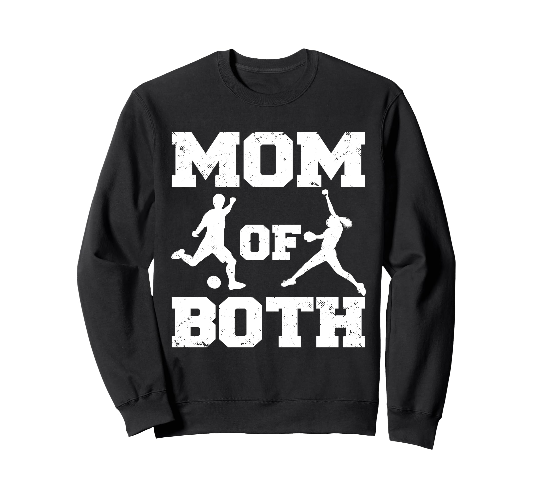 Mom Both Funny Soccer Softball Mom Sweatshirt - Graphic Print for Adults