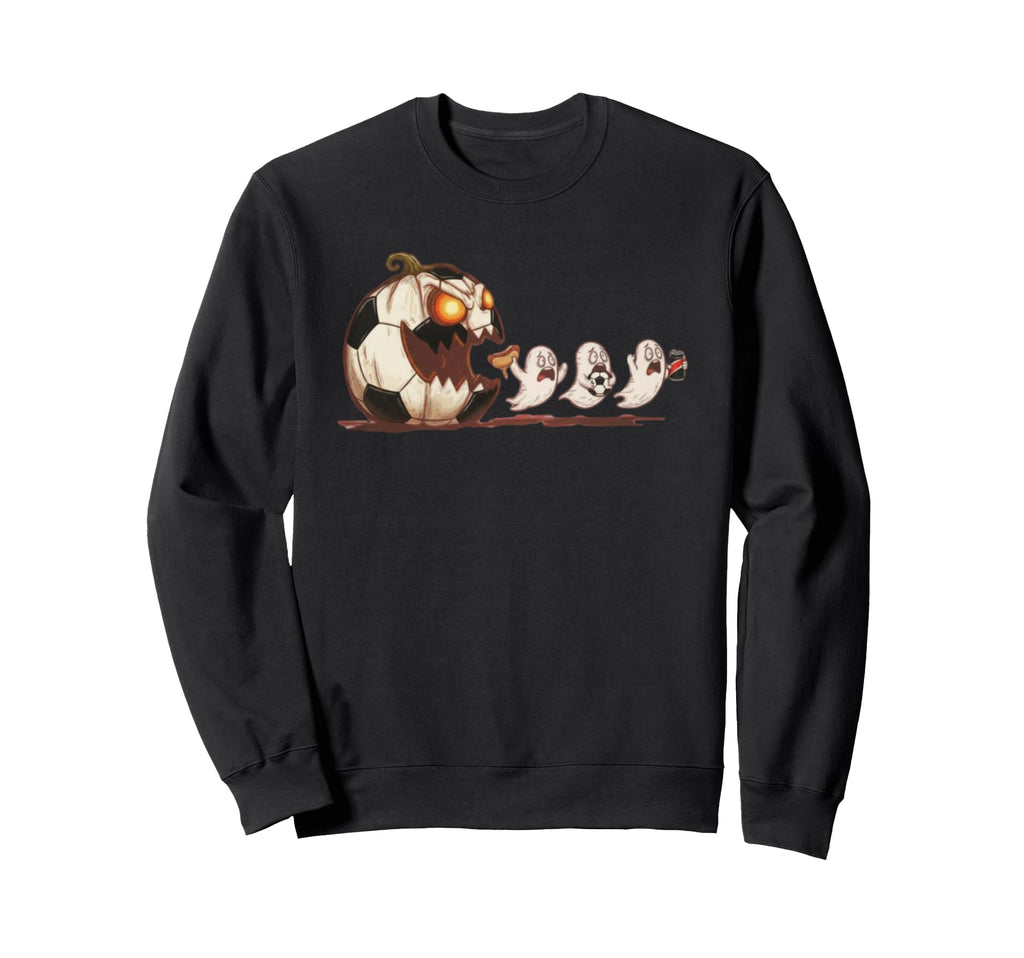 Funny Pumpkin Chasing Ghosts Halloween Sweatshirt - Trendy Graphic Unisex