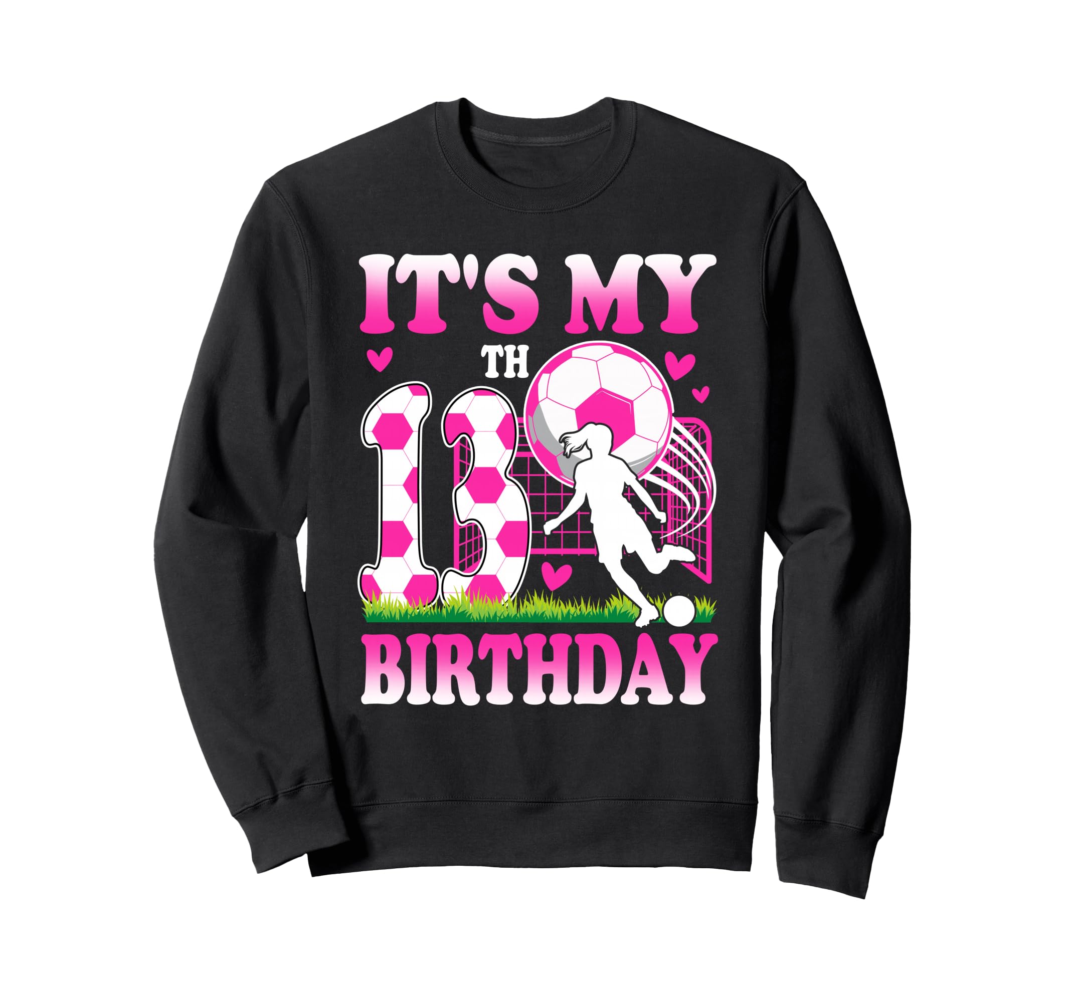 13 Year Old Birthday Soccer Themed Sweatshirt - Minimalist Print Unisex