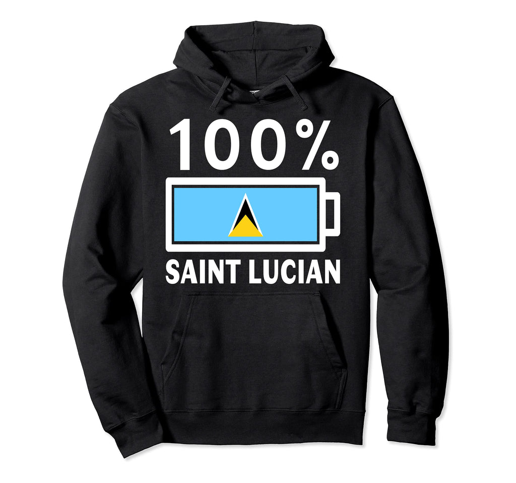 Saint Lucia Flag 100 Saint Lucian Hoodie - Fun Novelty Design for Adults