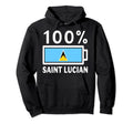 Saint Lucia Flag 100 Saint Lucian Hoodie - Fun Novelty Design for Adults
