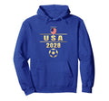 American Flag Soccer Team Womens Soccer Hoodie - Unique Graphic Men Women