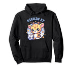 Kickin It Soccer Player Giraffe Ball Hoodie - Graphic Print Men Women