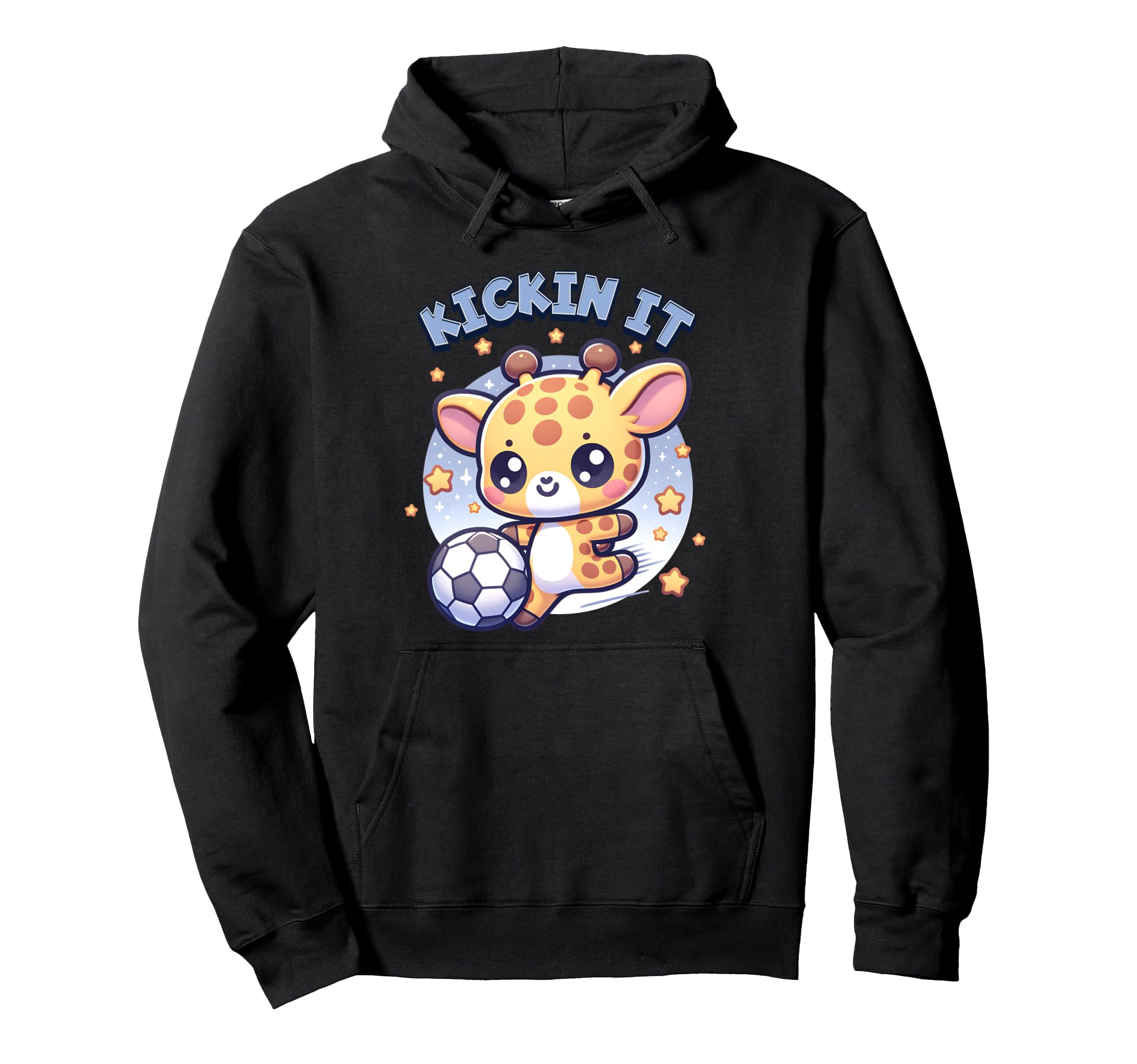 Kickin It Soccer Player Giraffe Ball Hoodie - Graphic Print Men Women
