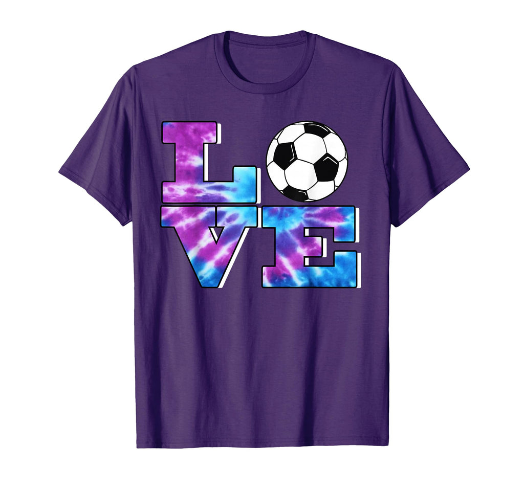 Soccer Tie Dye Big Love Purple Blue T-Shirt - Minimalist Print Unisex