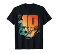 10Th Birthday Soccer Player Football 10 T-Shirt - Aesthetic Graphic Unisex