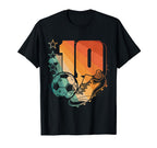 10Th Birthday Soccer Player Football 10 T-Shirt - Aesthetic Graphic Unisex