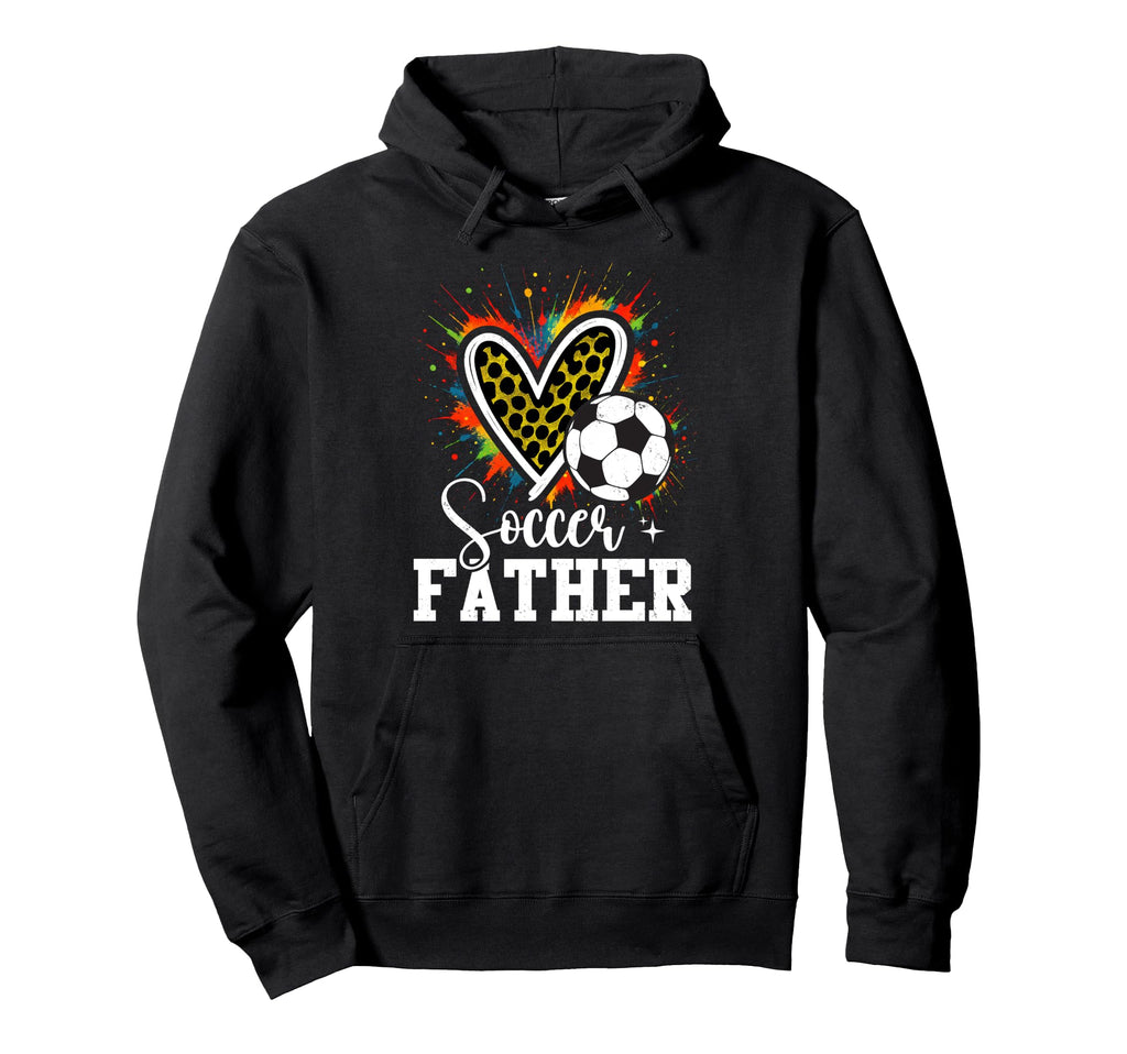 Soccer Father Leopard Heart Colorful Hoodie - Graphic Print Men Women