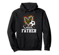 Soccer Father Leopard Heart Colorful Hoodie - Graphic Print Men Women