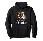 Soccer Father Leopard Heart Colorful Hoodie - Graphic Print Men Women