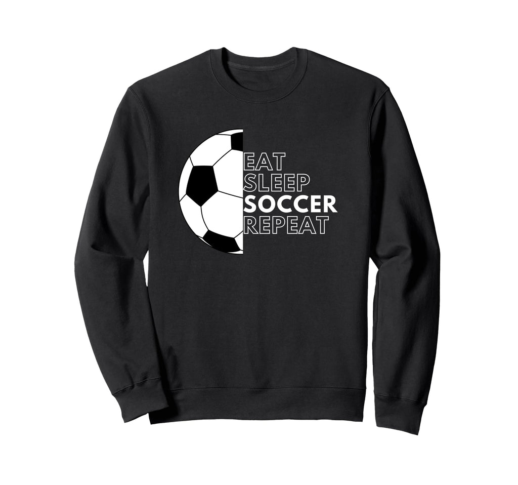 Eat Sleep Soccer Repeat Football Sweatshirt - Aesthetic Graphic Unisex