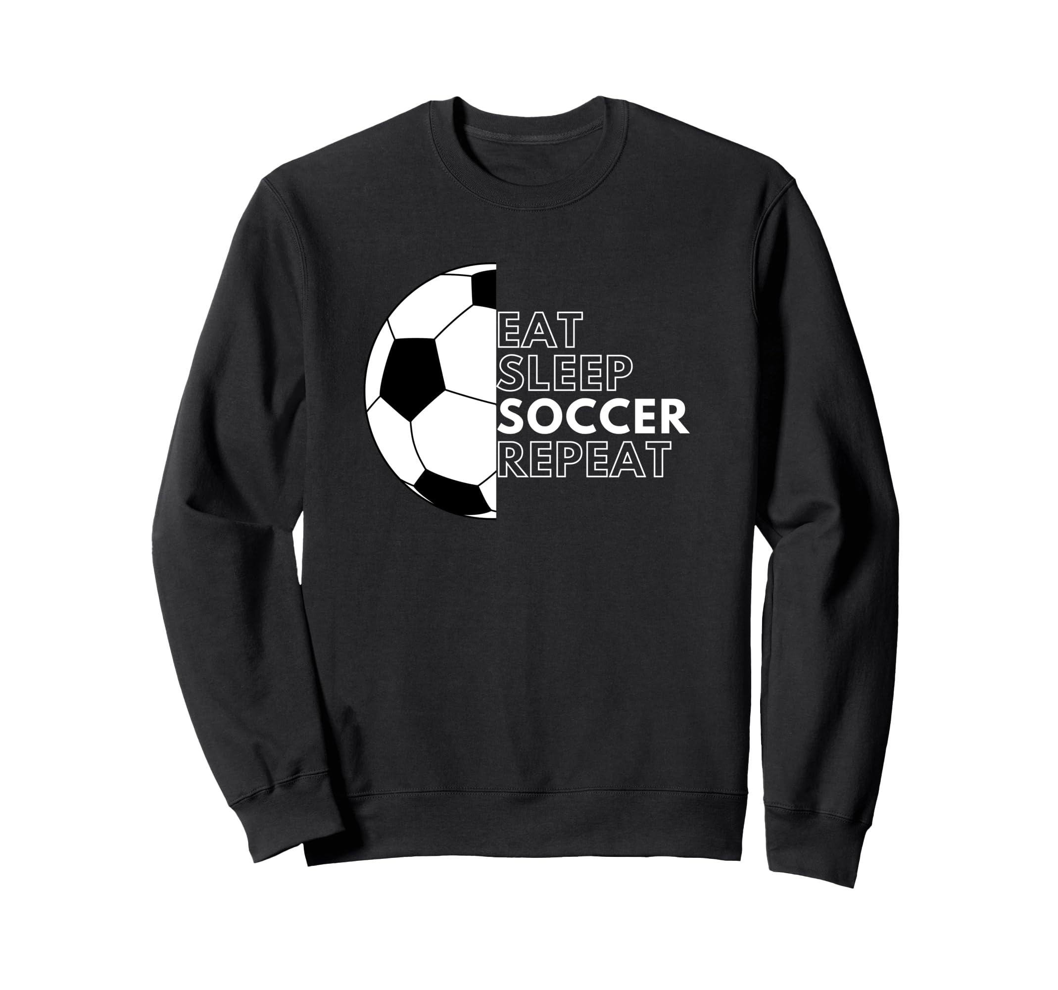 Eat Sleep Soccer Repeat Football Sweatshirt - Aesthetic Graphic Unisex