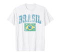Faded Brasil Brazil Flag Brazilian T-Shirt - Fun Novelty Design Unisex