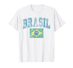 Faded Brasil Brazil Flag Brazilian T-Shirt - Fun Novelty Design Unisex