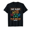 Eat Sleep Play Soccer Repeat Soccer Goal T-Shirt - Streetwear Style Unisex