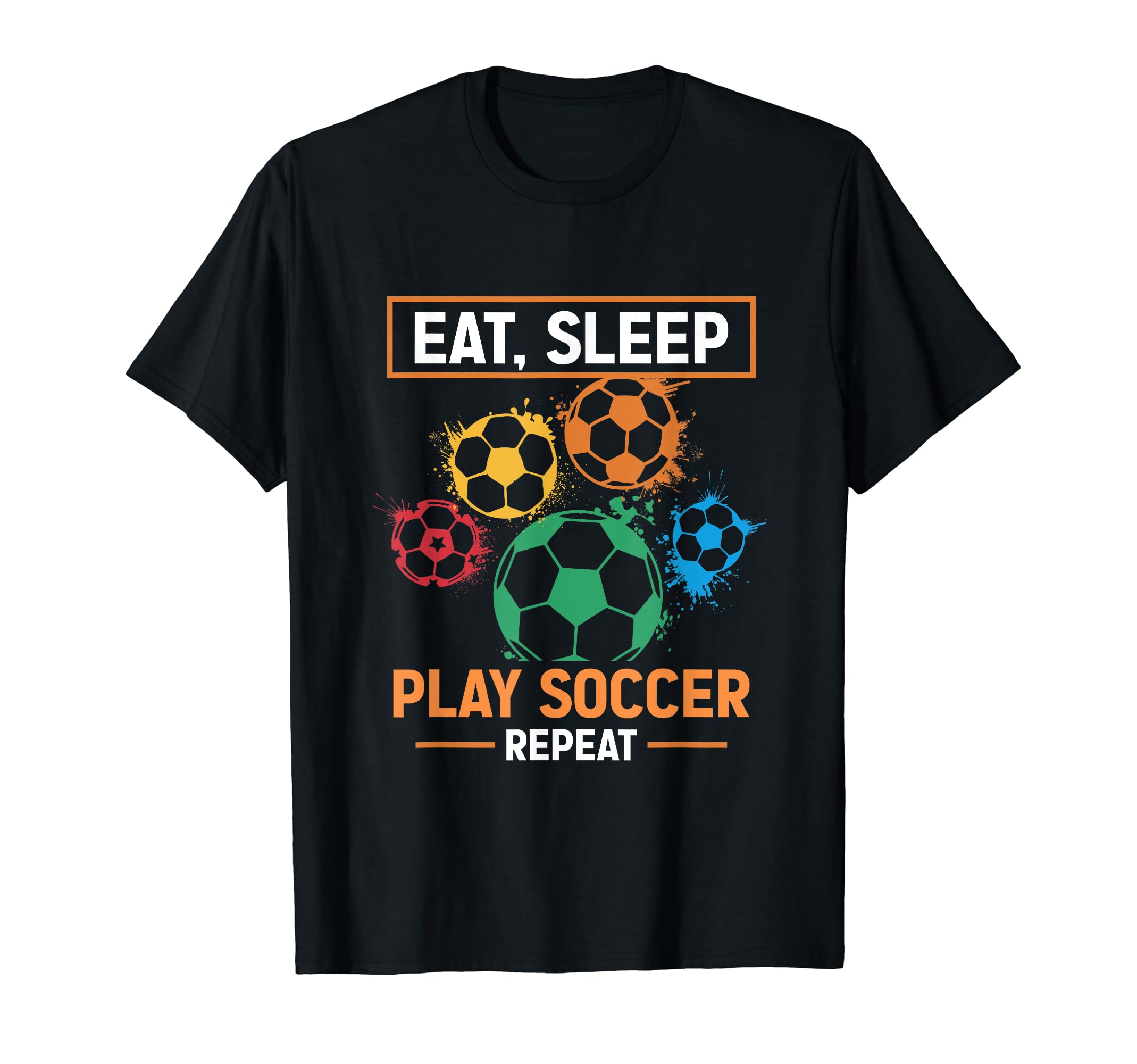 Eat Sleep Play Soccer Repeat Soccer Goal T-Shirt - Streetwear Style Unisex