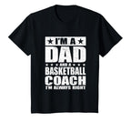 Dad Basketball Coach Coaches Fathers Day T-Shirt - Trendy Graphic Unisex