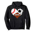 Baseball Soccer Football Heart Funny Hoodie - Custom Art Print Men Women