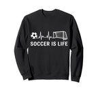 Soccer Is Life Heartbeat Sweatshirt - Custom Art Print Unisex