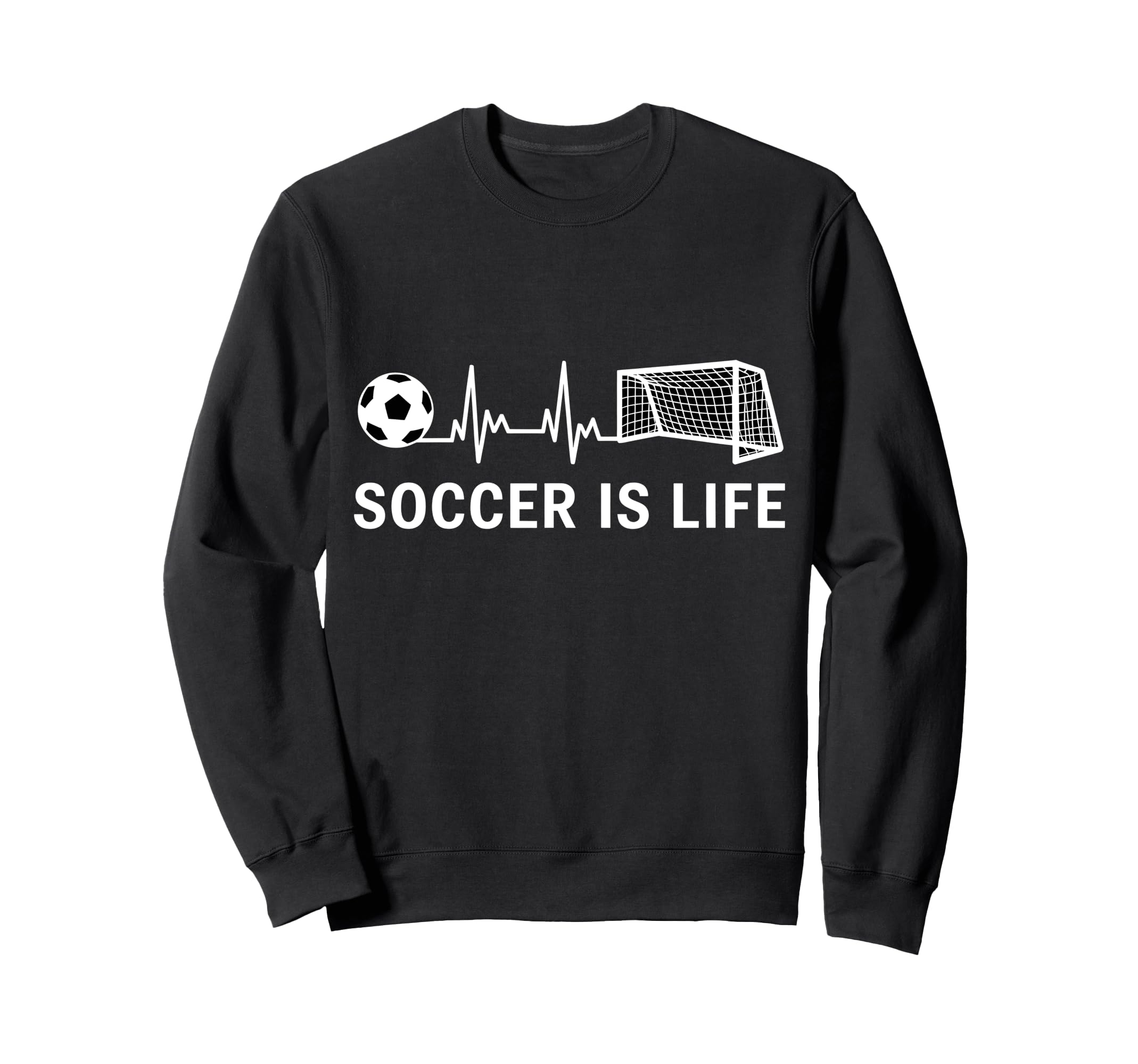 Soccer Is Life Heartbeat Sweatshirt - Custom Art Print Unisex
