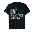 Eat Sleep Hat Trick Repeat Ice Hockey T-Shirt - Trendy Graphic Men Women