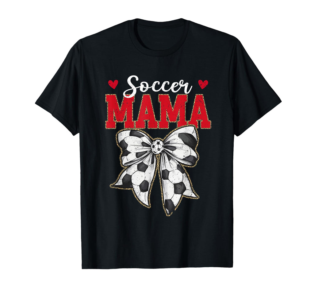 Soccer Mama Bow Leopard Soccer Lovers T-Shirt - Unique Graphic for Adults