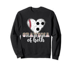 Grandma Both Heart Soccer Baseball Sweatshirt - Graphic Print Men Women