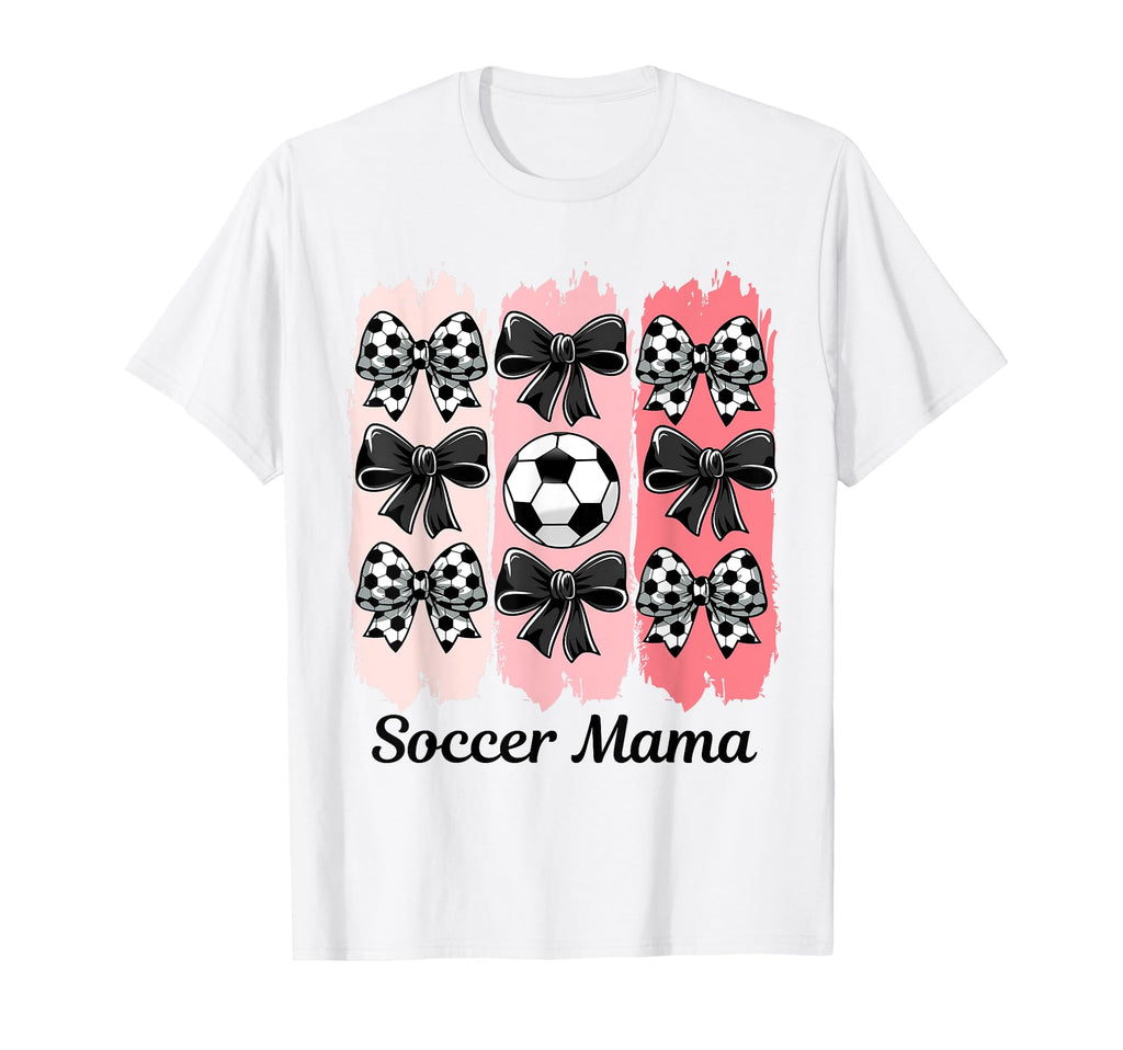 Soccer Mama Coquette Bow Soccer Mom Soccer T-Shirt - Trendy Graphic Unisex