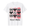 Soccer Mama Coquette Bow Soccer Mom Soccer T-Shirt - Trendy Graphic Unisex