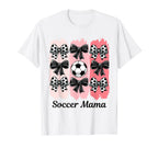 Soccer Mama Coquette Bow Soccer Mom Soccer T-Shirt - Trendy Graphic Unisex