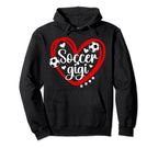 Soccer Gigi Heart Grandma Gigi Soccer Hoodie - Minimalist Print for Adults
